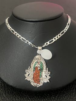 Cadena Virgen De Guadalupe Plata .925