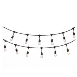 PORTFOLIO 12 light socket 24' outdoor LED lights set 