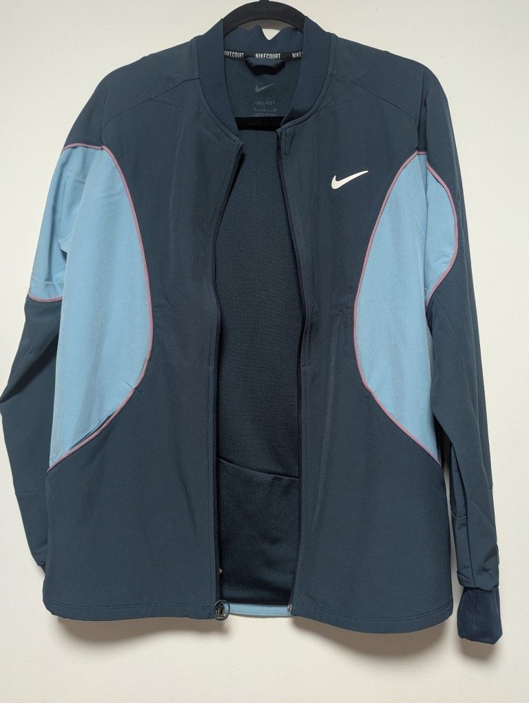 Nike Tennis Court Advantage Jacket Armory Navy Turquoise Men's Size Small FD5341-478