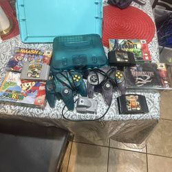 Ice Blue Nintendo 64 Console With Games And Boxed Gameboy Color