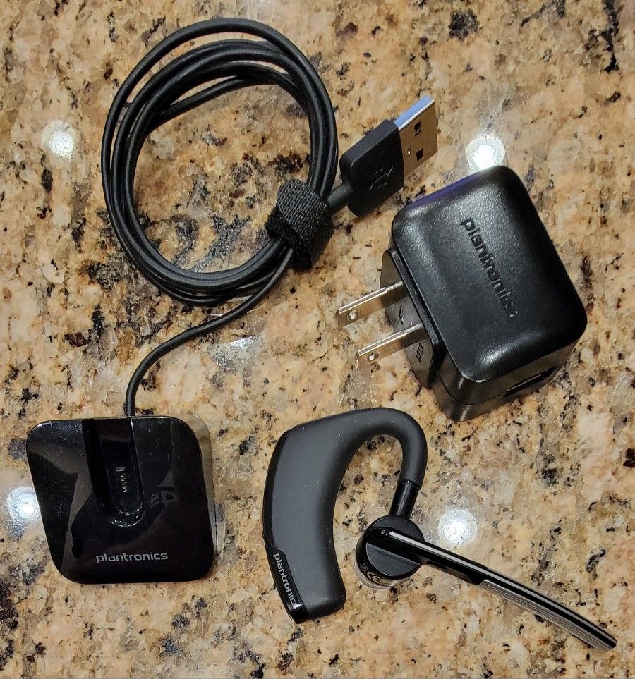 Plantronics Voyager Bluetooth Headset – with Charger & Dock