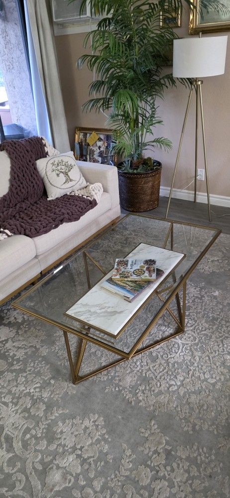 Brass and Marble Coffee table