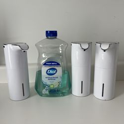 Clesning supplies Soap Dispensers Automatic x 3 + Dial Refill Bundle Sensor