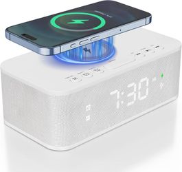 FANSBE A6 Alarm Clock FM Radio Wireless Speaker White Noise Multifunction (Complete in Box, Never Been used)