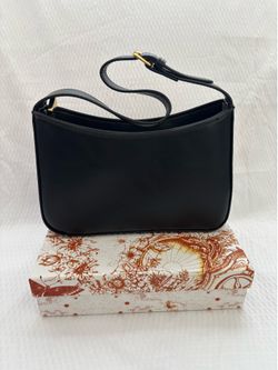 Black leather shoulder bag