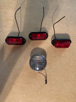 Marker lights and a small white spotlight