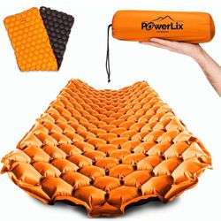 POWERLIX Ultralight Inflatable Sleeping Pad - Camping Mattress for Backpacking, Hiking with Bag, Repair Kit, Compact Sleeping Mat for Camping
