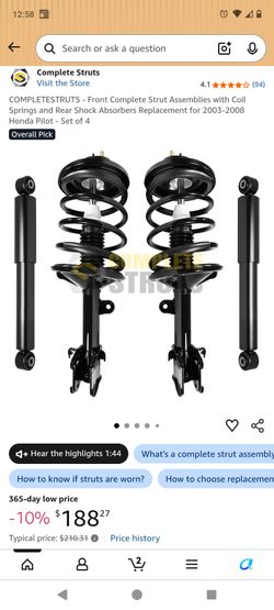 Struts for 2008 Honda pilot