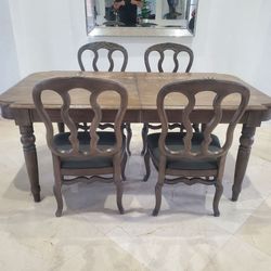 Wooden Dining Table with 4 Chairs