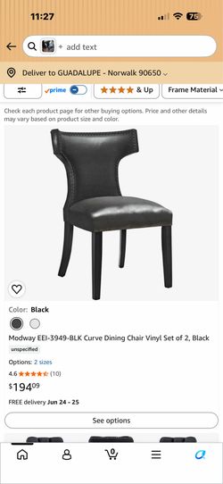 Dinning table chairs set of 8 black
