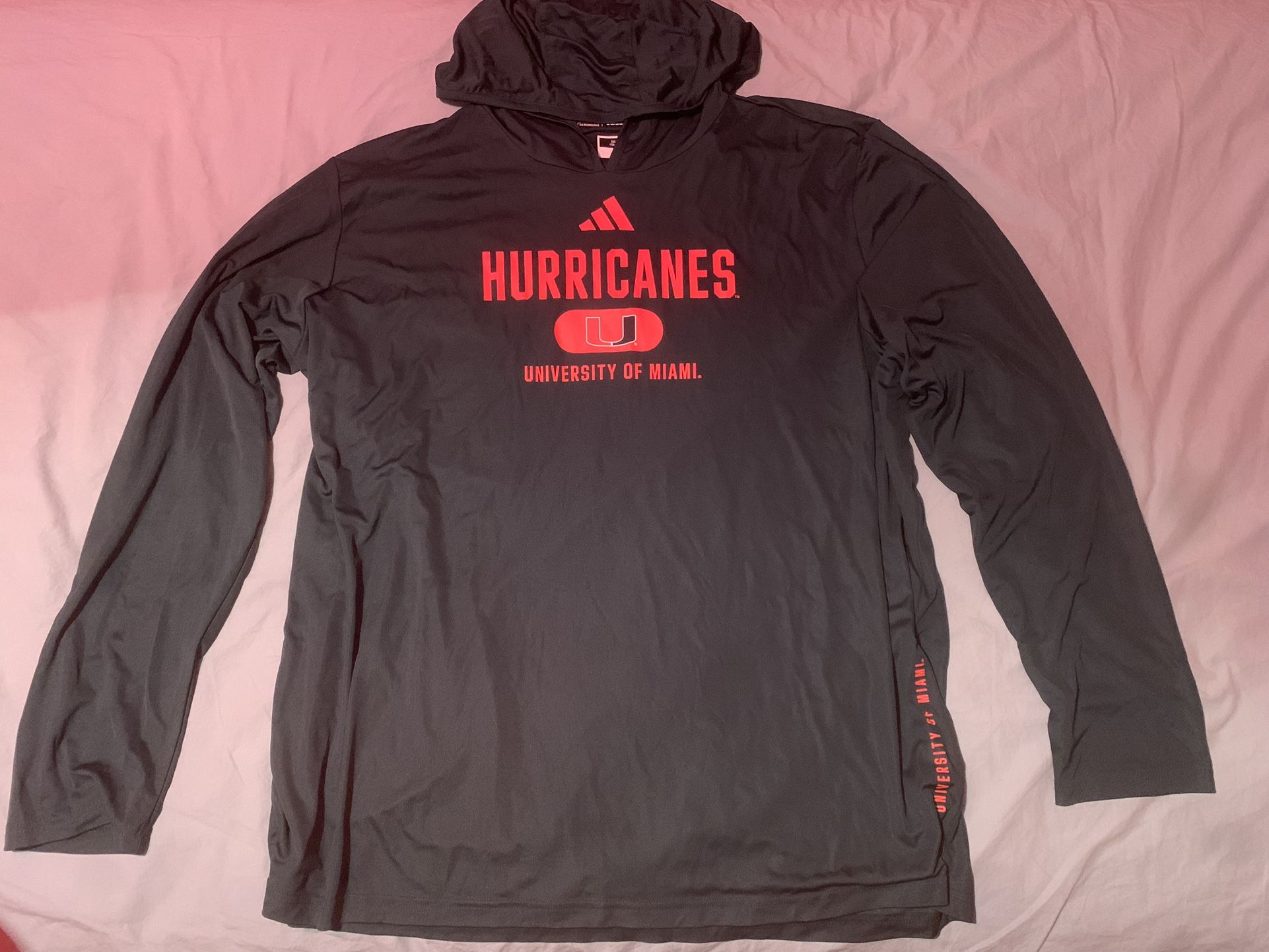 Green Adidas Miami Hurricanes Hoodie; Men’s 2XL