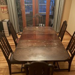 Antique Dining Table & Chairs