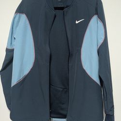 Nike Tennis Court Advantage Jacket Armory Navy Turquoise Men's Size Small FD5341-478