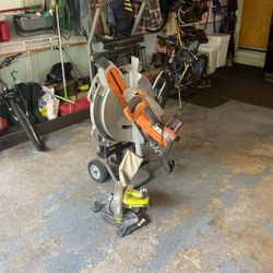 Rigid Saw With Stand And Smaller Ryobi Saw 