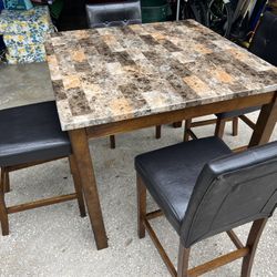 Table. 36 Inch Height. 4 Chairs