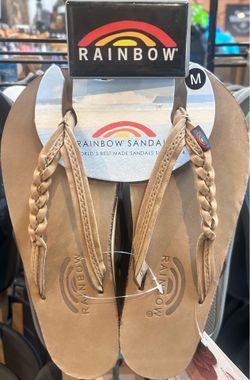 Rainbow braided sandals at Catch A Wave Surfshop