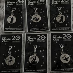 New Disney Movie Club Exclusive Complete Set Of 6 Bracelet Pendants /Charms