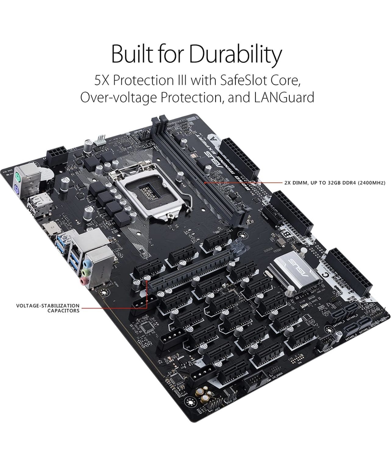 ASUS B250 MINING EXPERT LGA1151 DDR4 HDMI B250 ATX Motherboard for Cryptocurrency  Mining (BTC) with 19