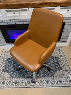 Camel Brown Barrel Style Modern Office Vanity Chair