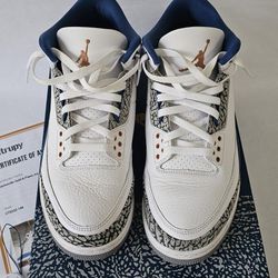 Used Size 11.5, AIR JORDAN 3 RETRO With Box Wizards 