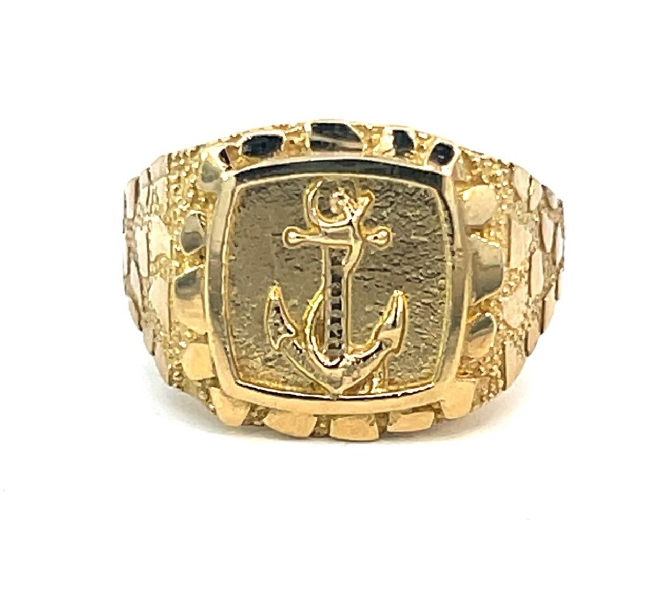 Men’s Anchor Nugget 10k Yellow Gold Ring GP3102035