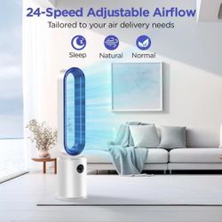 Bladeless Tower Fan, 38" Quiet Tower Fan with Remote