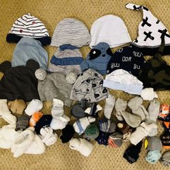 Boys Baby Lot Hats Socks Etc 