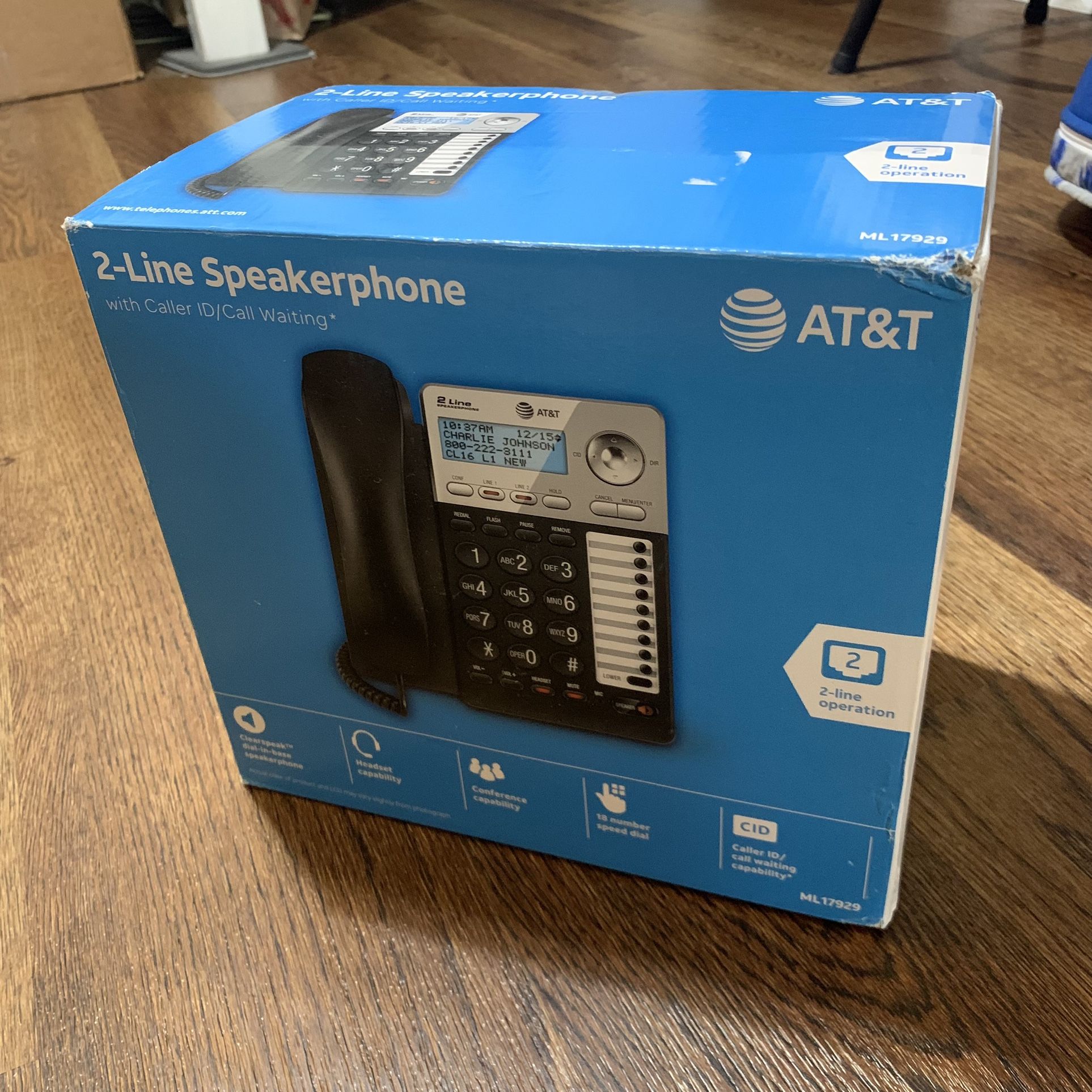 New AT&T 2-Line SpeakerPhone With CallerID/Waiting Landline Premium