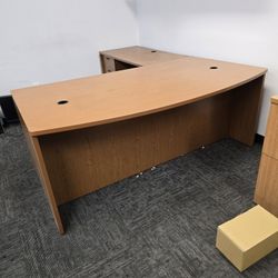 2 L Shaped Desk Matching Cabinet