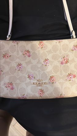 Coach beige floral bag