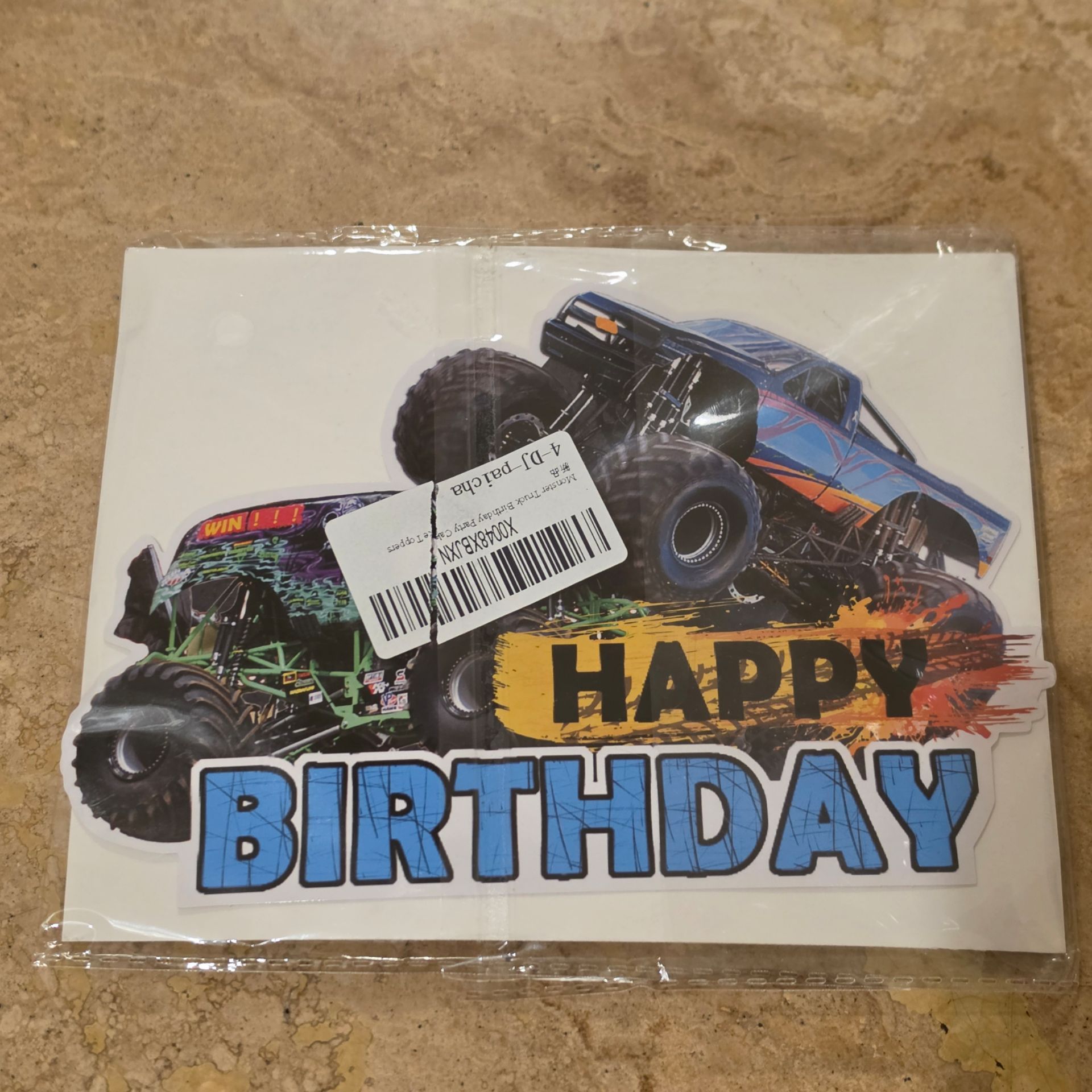 Monster truck birthday cake topper & cupcake toppers