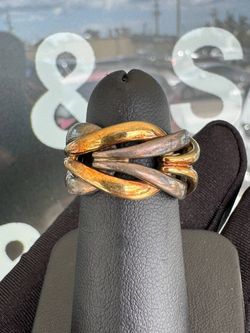 10k yellow gold and silver ring