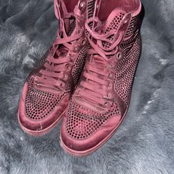 Rare Burgundy Gucci Crystal Sneakers Men Size 10.5US