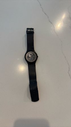 Skagen Black Leather Strap Watch