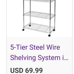 5- Tier Steel Wire Shelving System