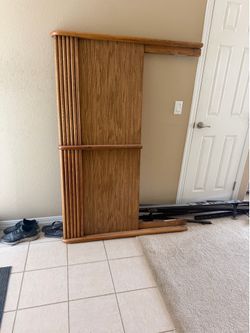 Headboard with frame, oak, queen