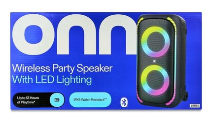onn Large Party Speaker Gen 2 with LED Lighting