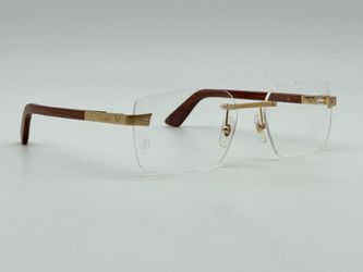 SANTOS DE CARTIER WOOD RIMLESS EYEGLASSES CT0411O NEW 100% GENUINE ~$3245 RARE