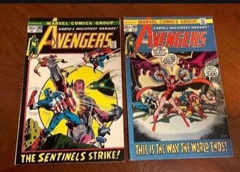 1972 Bronze Age Avengers 103-104 Comics Avengers vs The Sentinels