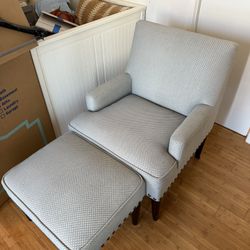 Pier 1 Imports armchair with matching ottoman