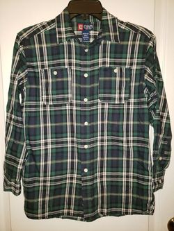 Chap Green Plaid Shirt Size 10/12 Medium