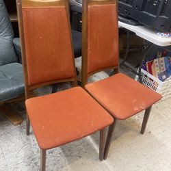 2 VINTAGE MID CENTURY DANISH MODERN GUDME DINING TABLE CHAIRS PAIR SET 