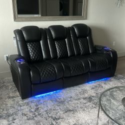 Leather Sofa - Home Theatre Recliner LIKE NEW