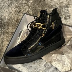 Giuseppe Zanotti High Top Gold Chain Royal Blue