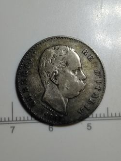 Silver 1887 M Italy 1 Lira