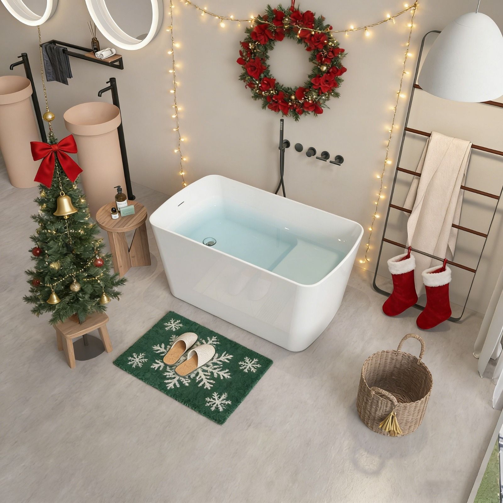 49'' Acrylic Freestanding Soaking Bathtub-Glossy White