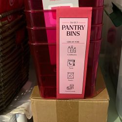 Pink Pantry Bins 