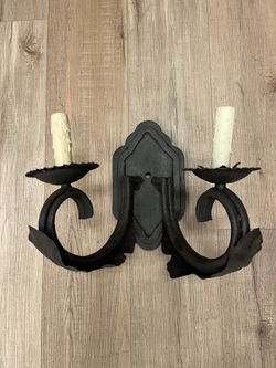 Black Iron Double Wall Sconce 