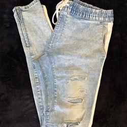 PacSun Distressed Denim Joggers 