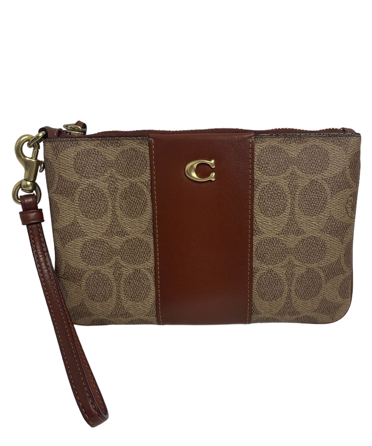 Coach Small Wristlet in Signature Canvas